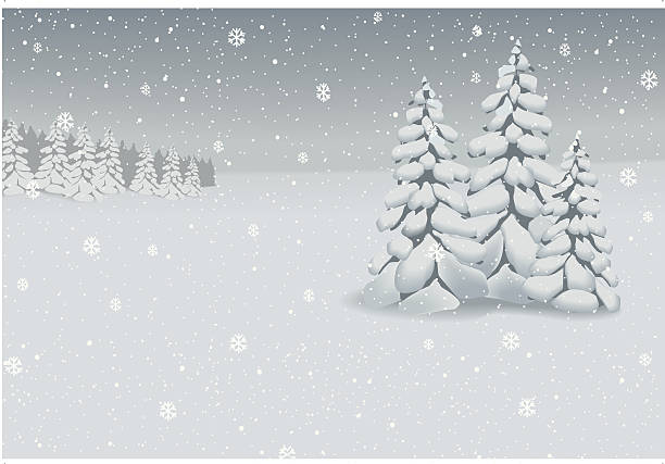 Winter landscape background (vector) vector art illustration