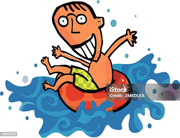 Boy Schwimmen Mit Float Planschen Wasser Stock Vektor Art und mehr Bilder von Freibad - Freibad, Auf dem Wasser treiben, Aufregung