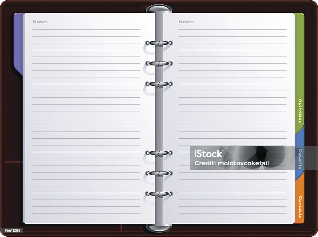 realistic notebook Realistic vector organizer/planner. Personal Organizer stock vector
