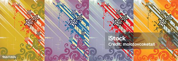 Гранж Фон Звезды — стоковая векторная графика и другие изображения на тему Граффити - Граффити, Стиль ретро, Многократное изображение