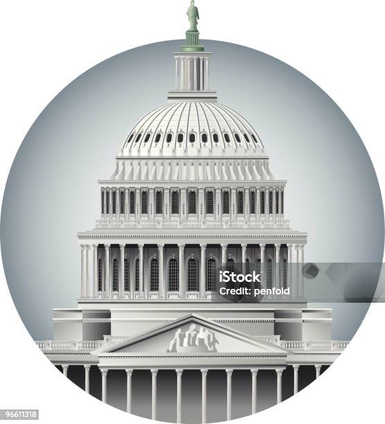 Купол Капитолия — стоковая векторная графика и другие изображения на тему Вашингтон округ Колумбия - Вашингтон округ Колумбия, Векторная графика, Внешний вид здания