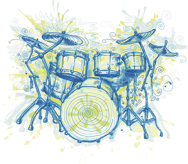 Crazy Drums vector art illustration