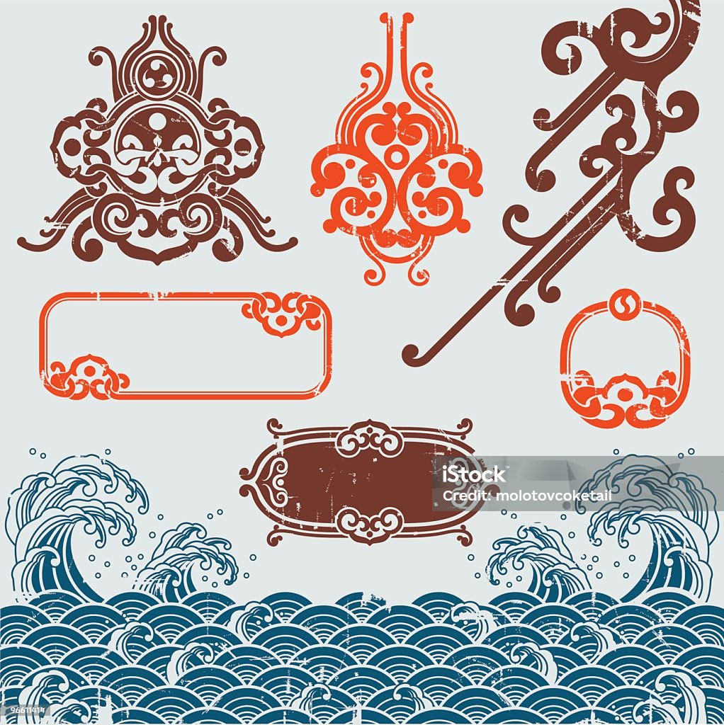 grunge oriental - clipart vectoriel de Illustration libre de droits