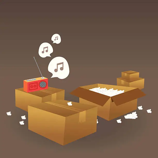 Vector illustration of Moving out