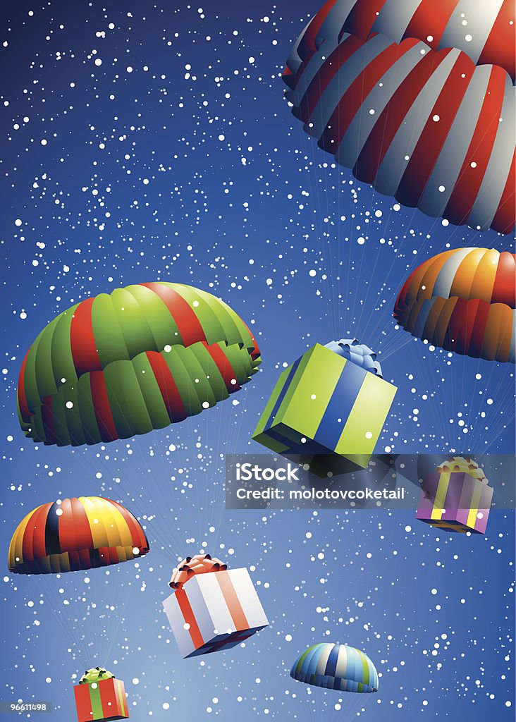 gifts from haven Gifts with parachute falling from sky. There are 3 layers of snow, parachutes and background. Falling stock vector gifts from haven Gifts with parachute falling from sky. There are 3 layers of snow, parachutes and background. Falling stock vector