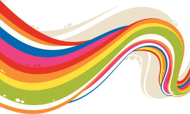 ilustraciones, imágenes clip art, dibujos animados e iconos de stock de rainbow de flujo - swirl