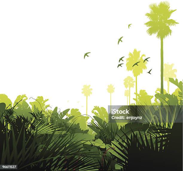 Green Tropical Jungle Stock Illustration - Download Image Now - Rainforest, Tropical Rainforest, Vector