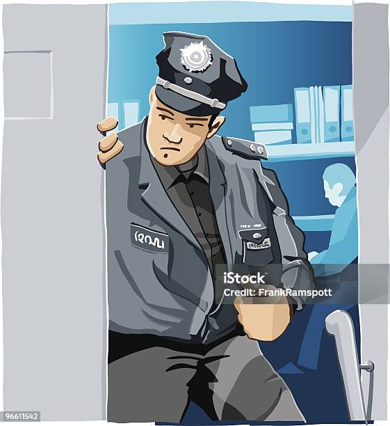 Полицейский — стоковая векторная графика и другие изображения на тему Безопасность - Безопасность, В помещении, Векторная графика