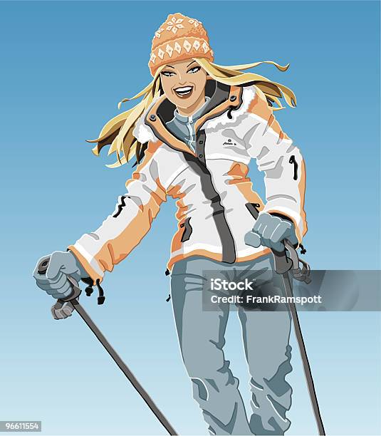 Winter Sport Mädchen Stock Vektor Art und mehr Bilder von Skifahren - Skifahren, Abenteuer, Attraktive Frau