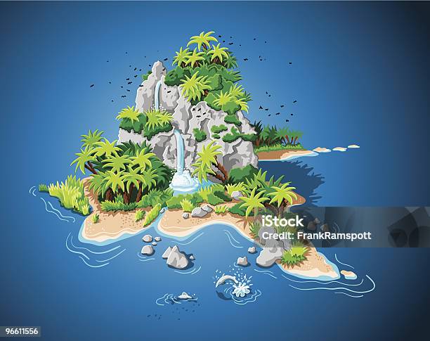Desert Wyspa - Stockowe grafiki wektorowe i więcej obrazów Wyspa - Land Feature - Wyspa - Land Feature, Ujęcie z góry, Bezludna wyspa