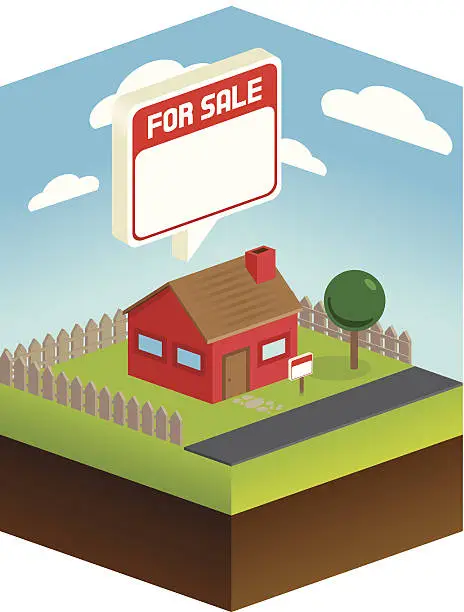 Vector illustration of House for sale