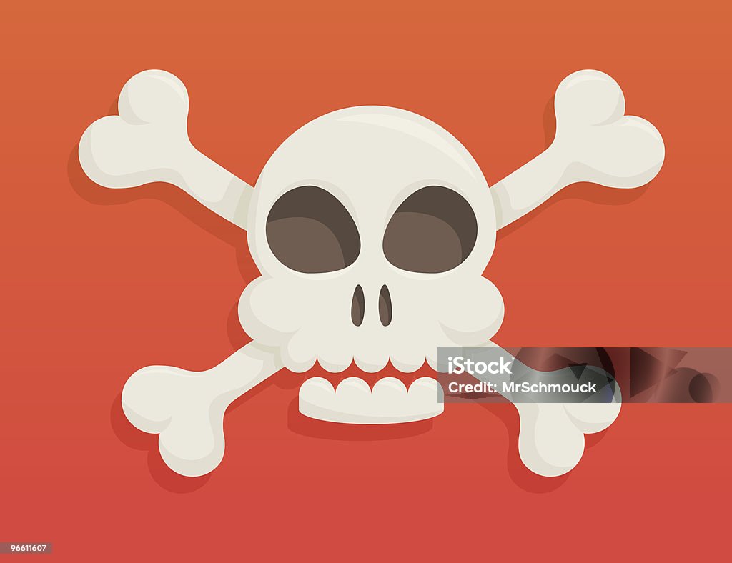 Crânio e ossos - Royalty-free Caveira - Símbolo de Advertência arte vetorial
