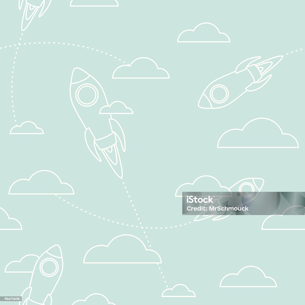 シームレスなロケッツと雲 - ロケットのロイヤリティフリーベクトルアート