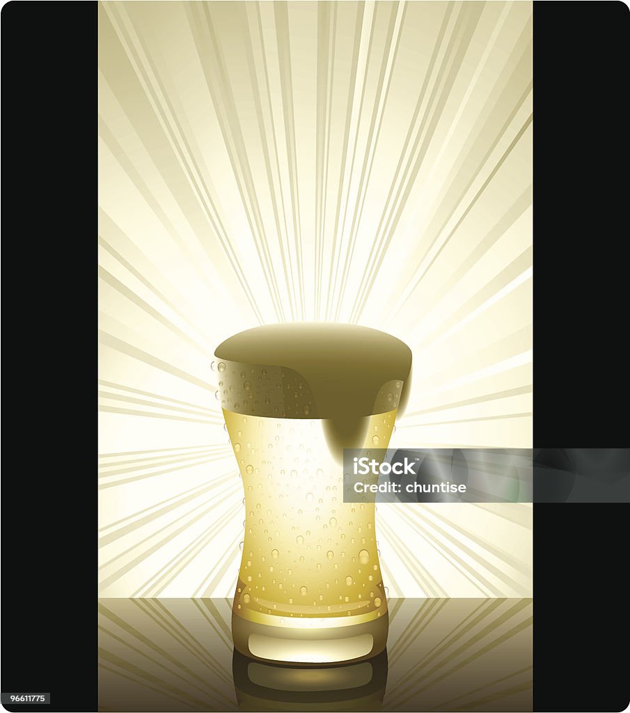 Golden Bier (vertikal - Lizenzfrei Beleuchtet Vektorgrafik