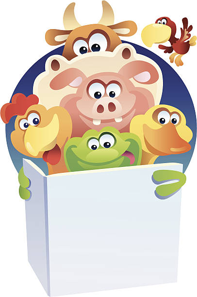 ilustrações de stock, clip art, desenhos animados e ícones de rã e amigos - picture book cow reading duck