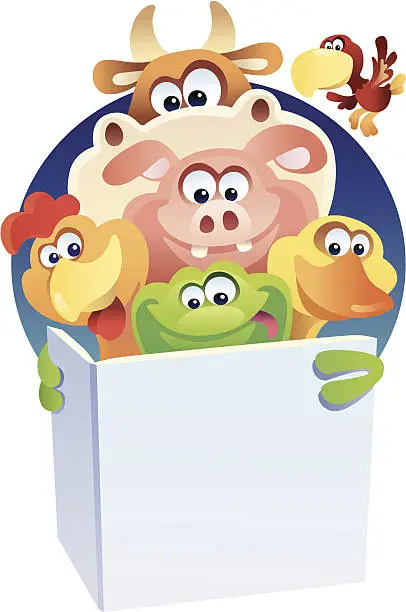 Vector illustration of frog and friends