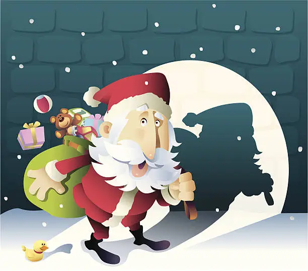 Vector illustration of finding santa