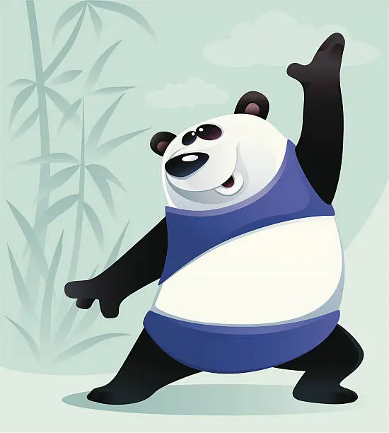 Vector illustration of happy panda