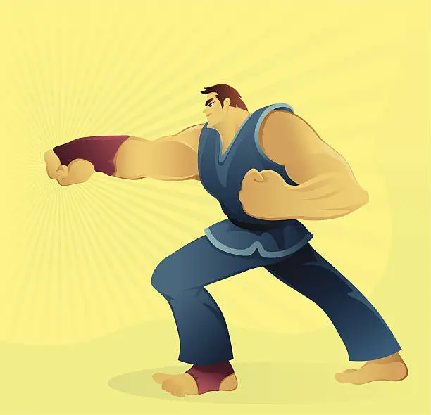 Vector illustration of punching