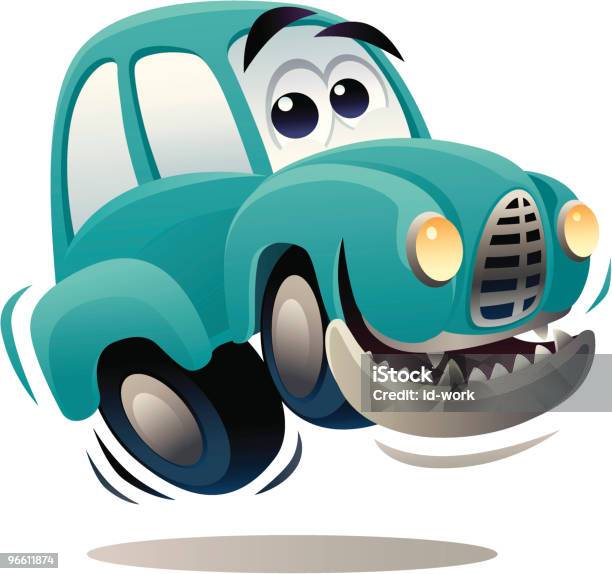 Happy Car Stock Illustration - Download Image Now - Anthropomorphic Smiley Face, Bizarre, Car