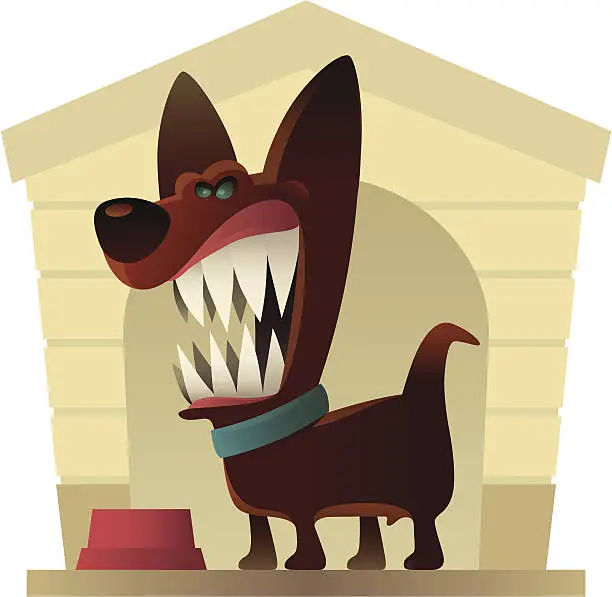 Vector illustration of angry dog