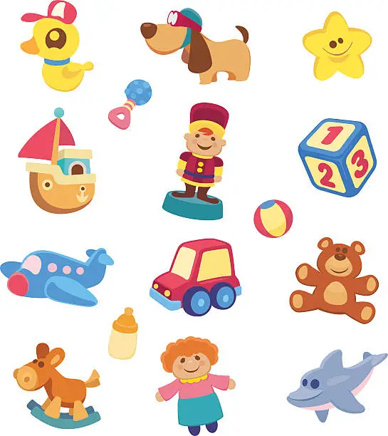 Vector illustration of A set of children's toy images