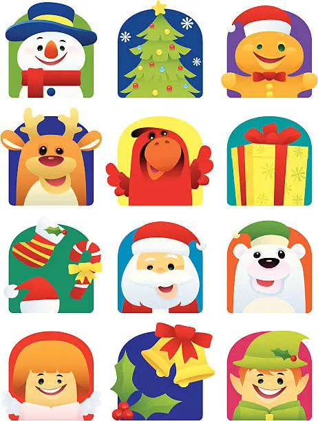 Vector illustration of christmas icons