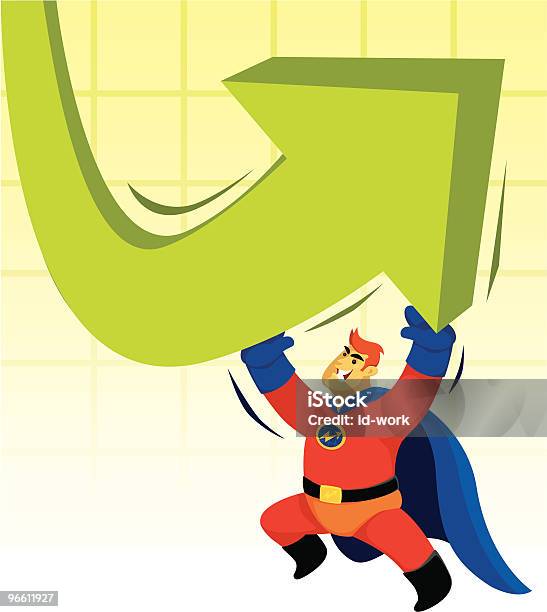Капитан Бизнес — стоковая векторная графика и другие изображения на тему Супермен - супергерой - Супермен - супергерой, Бизнес, В полный рост