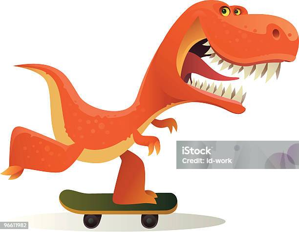 Lustige Dinosaurier Stock Vektor Art und mehr Bilder von Dinosaurier - Dinosaurier, Skateboardfahren, Comic - Kunstwerk