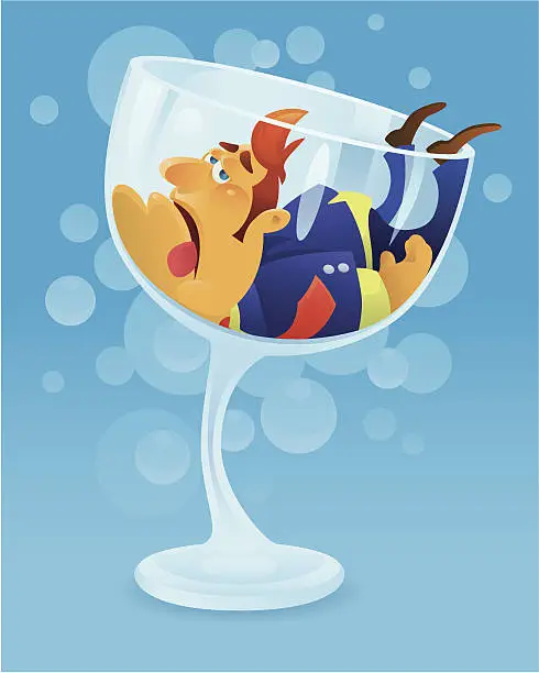 Vector illustration of drunk