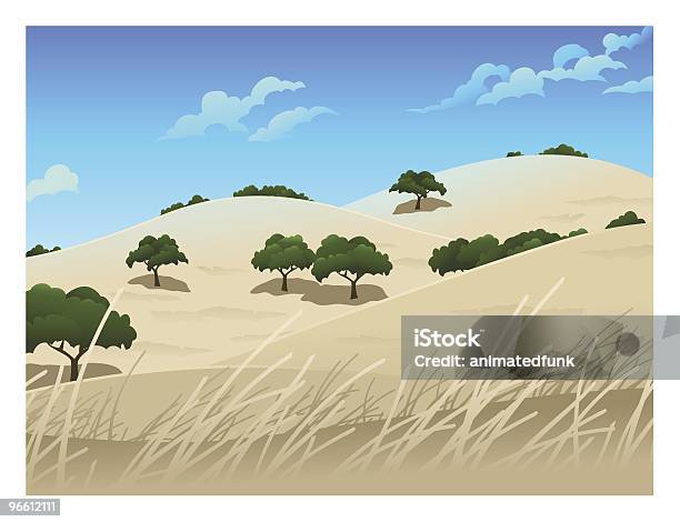 北カリフォルニアの風景 - カリフォルニア州のベクターアート素材や画像を多数ご用意 - カリフォルニア州, 丘, オークの木