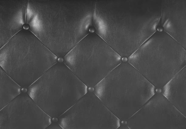 istock Closeup black leather texture for background and design. 966121762