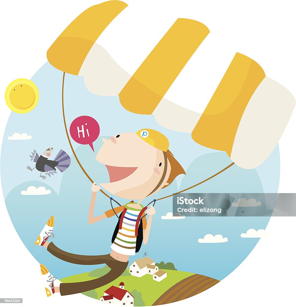 parachute loisirs - clipart vectoriel de Adulte libre de droits