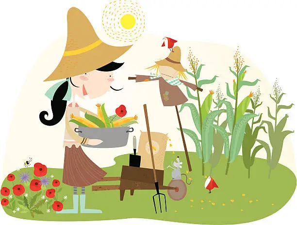 Vector illustration of love gardening