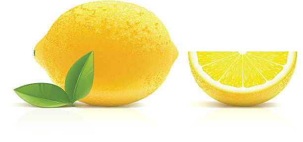 레몬색 - lemon isolated clipping path white background stock illustrations