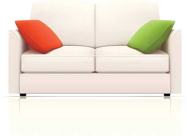 Vector illustration of White sofa