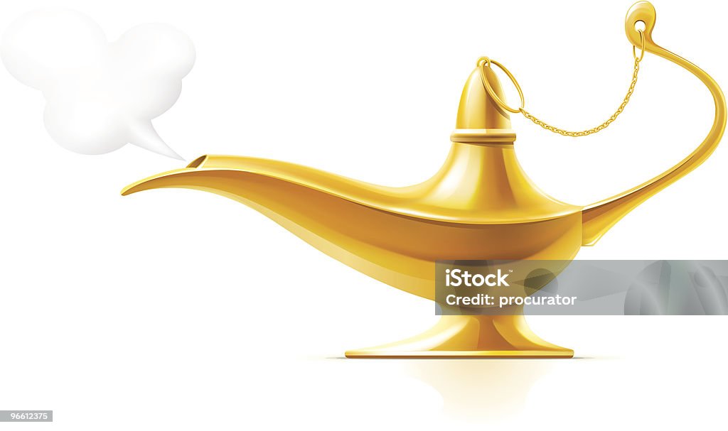 Aladdin's Magic Lamp Vector illustration of gold eastern lamp Magic Lamp stock vector