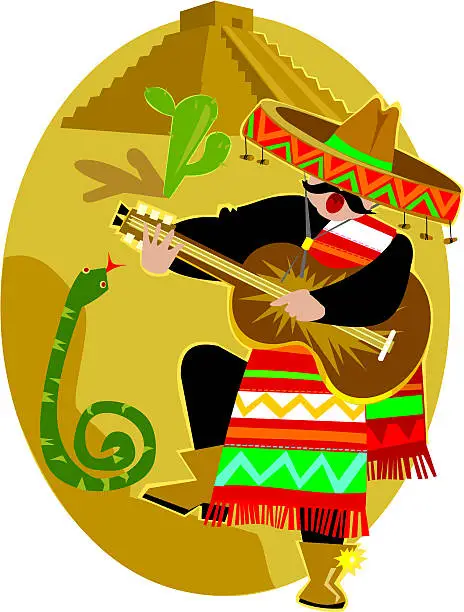 Vector illustration of Mexican Mariachi