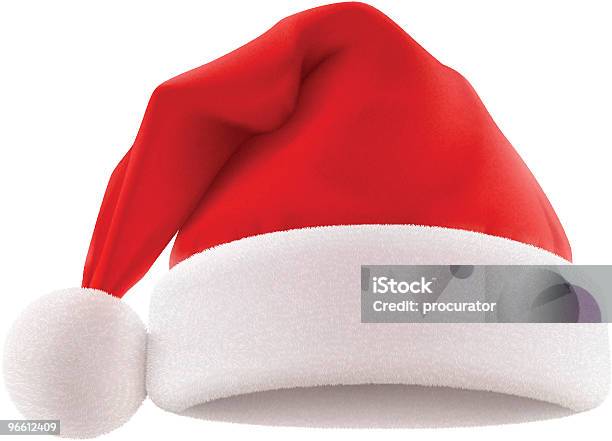 Santas Hat Stock Vektor Art und mehr Bilder von Weihnachtsmütze - Weihnachtsmütze, Weißer Hintergrund, ClipArt