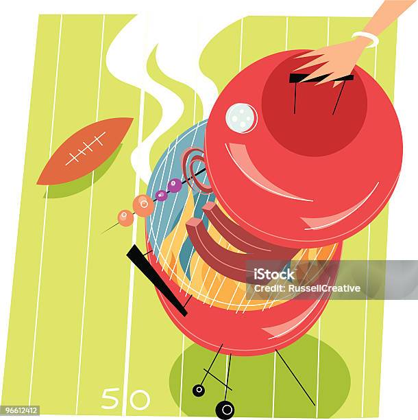 Footballbarbecue Stock Vektor Art und mehr Bilder von Amerikanischer Football - Amerikanischer Football, Ansicht von oben, Armreif