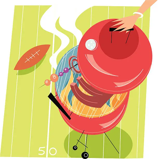 Vector illustration of Football Barbecue