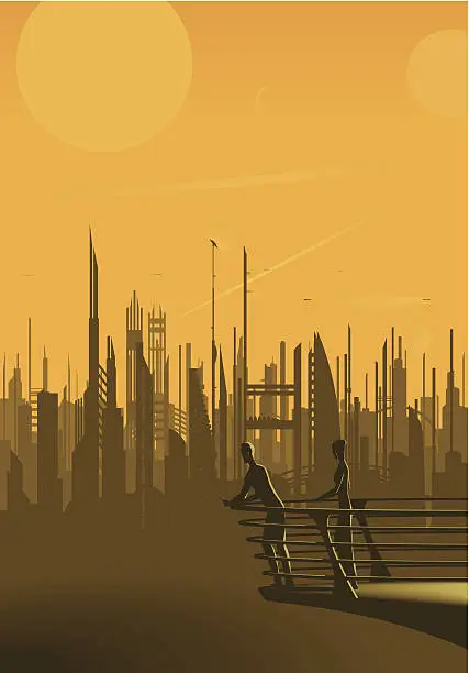 Vector illustration of Orange Metropolis