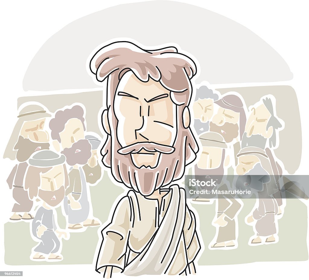 Jesus walked through the crowd  Anger stock vector