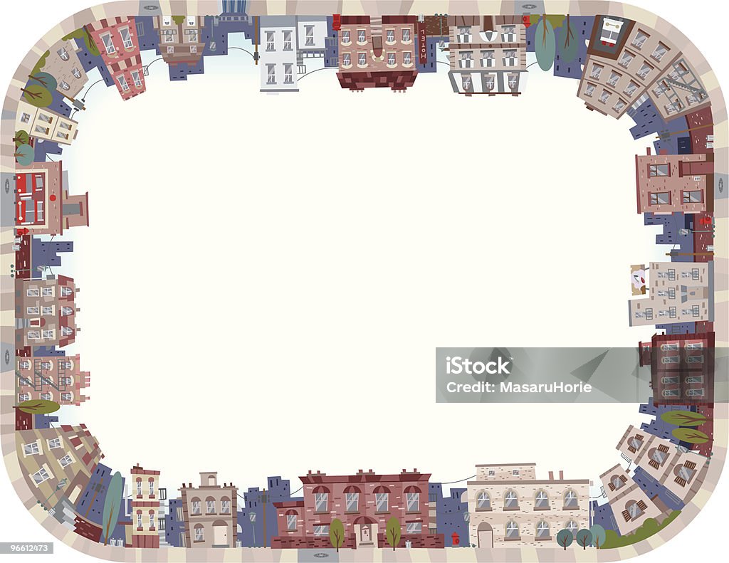 Down town Scene frame  Aerial View stock vector