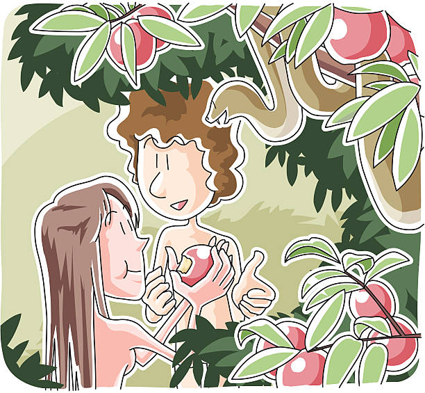Adam And Eve Cartoon Illustrations, Royalty-Free Vector Graphics & Clip Art  - iStock