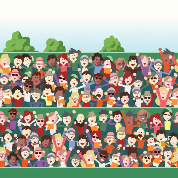 Vector illustration of Audience in Stadium background outdoor version