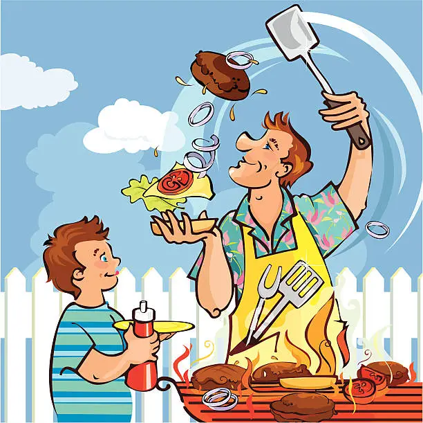 Vector illustration of Barbecue Dad