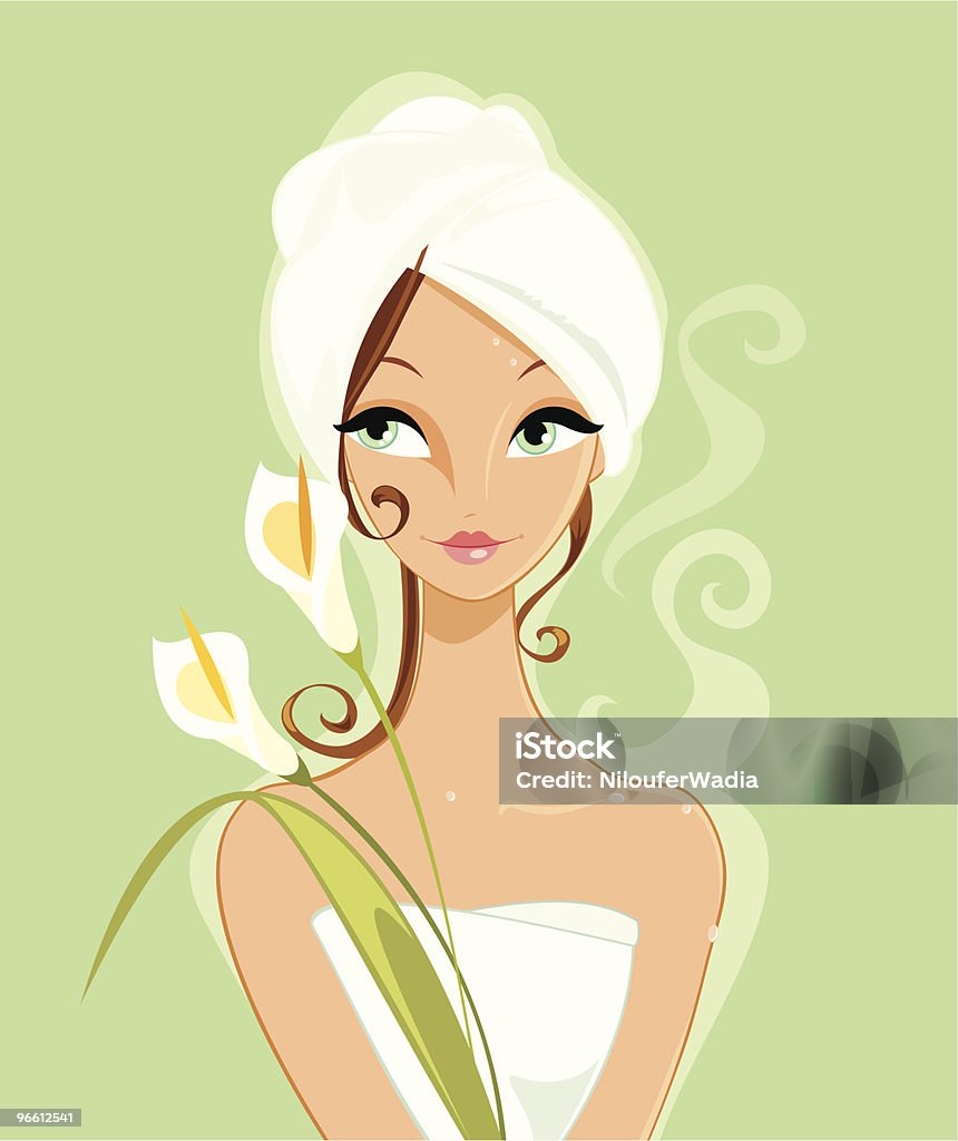 Après les soins de beauté - clipart vectoriel de Seulement des femmes libre de droits