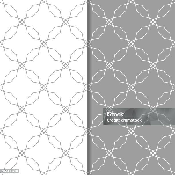 Graue Und Weiße Geometrischen Reihe Von Seamless Pattern Stock Vektor Art und mehr Bilder von Abstrakt
