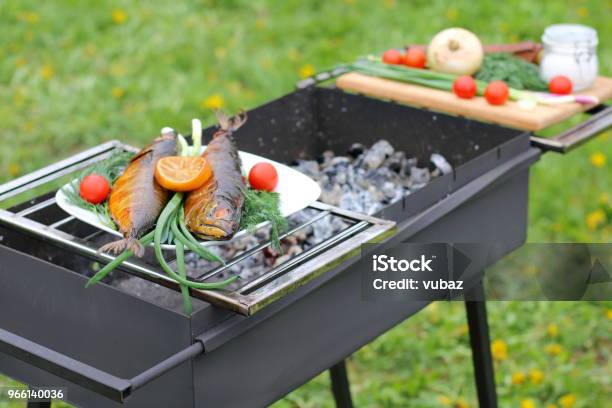 Grilled Fish Stock Photo - Download Image Now - Barbecue - Meal, Barbecue Grill, Cooked